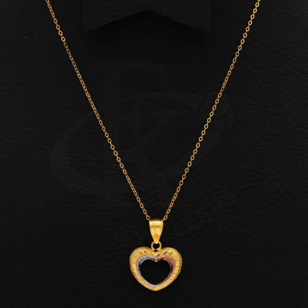 Gold Necklace (Chain With Hollow Heart Pendant) 21Kt - Fkjnkl21Km8680 Necklaces