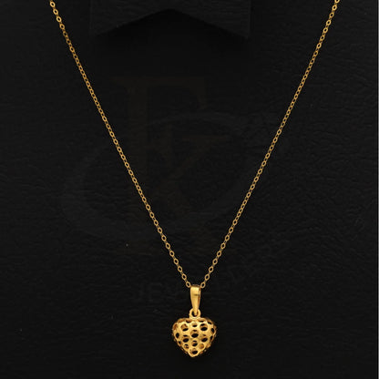 Gold Necklace (Chain With Hollow Heart Shaped Pendant) 21Kt - Fkjnkl21Km8658 Necklaces