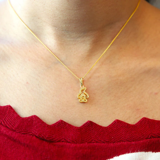 Gold Necklace (Chain With Hollow Penguin Pendant) 21Kt - Fkjnkl21Km8530 Necklaces