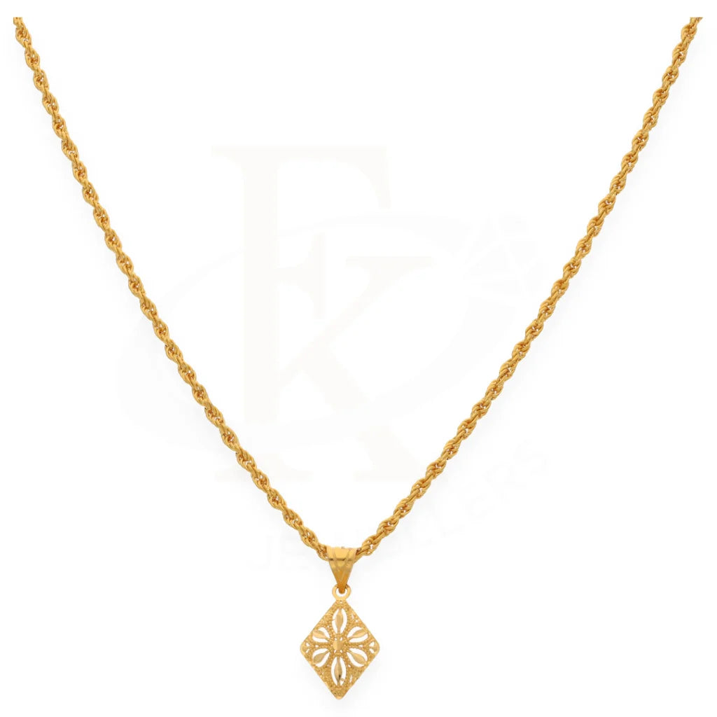 Gold Necklace (Chain With Pendant) 21Kt- Fkjnkl21K7681 Necklaces