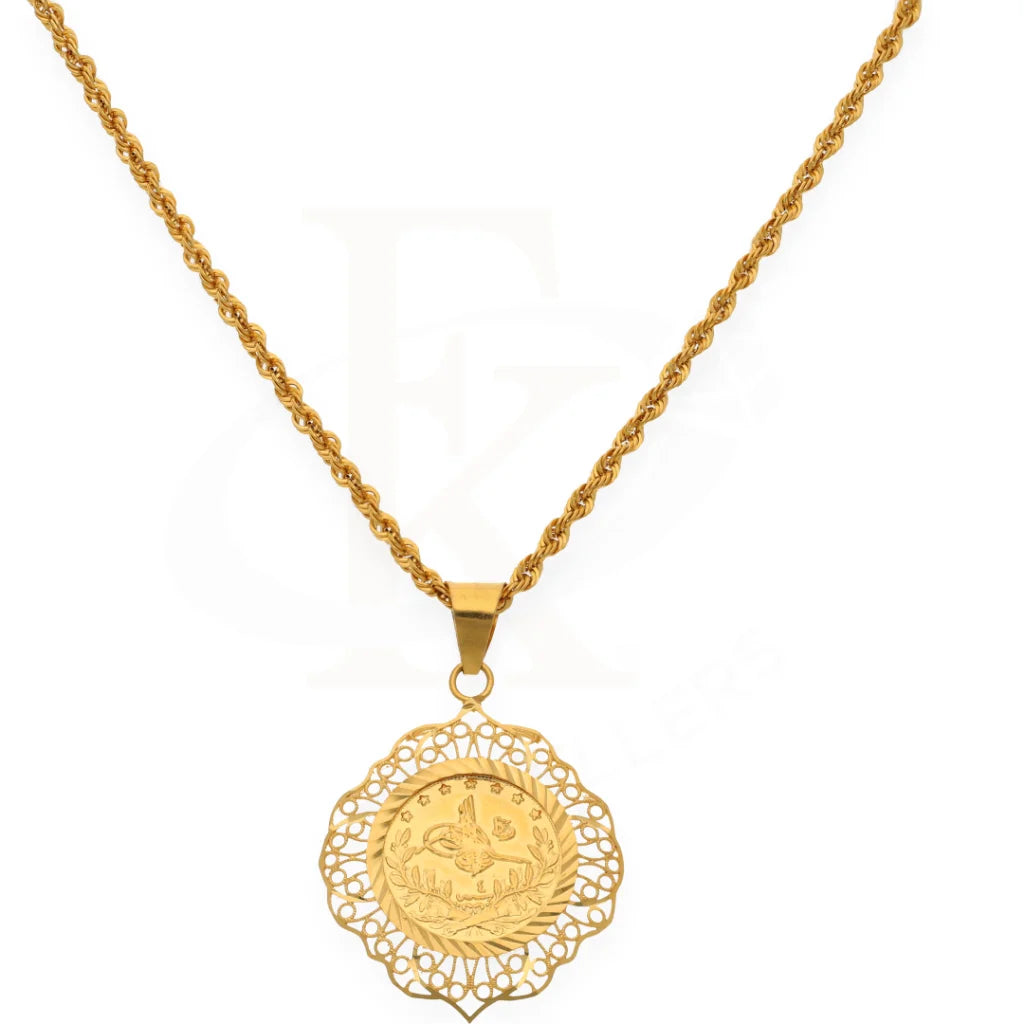 Gold Necklace (Chain With Pendant) 21Kt- Fkjnkl21K7685 Necklaces