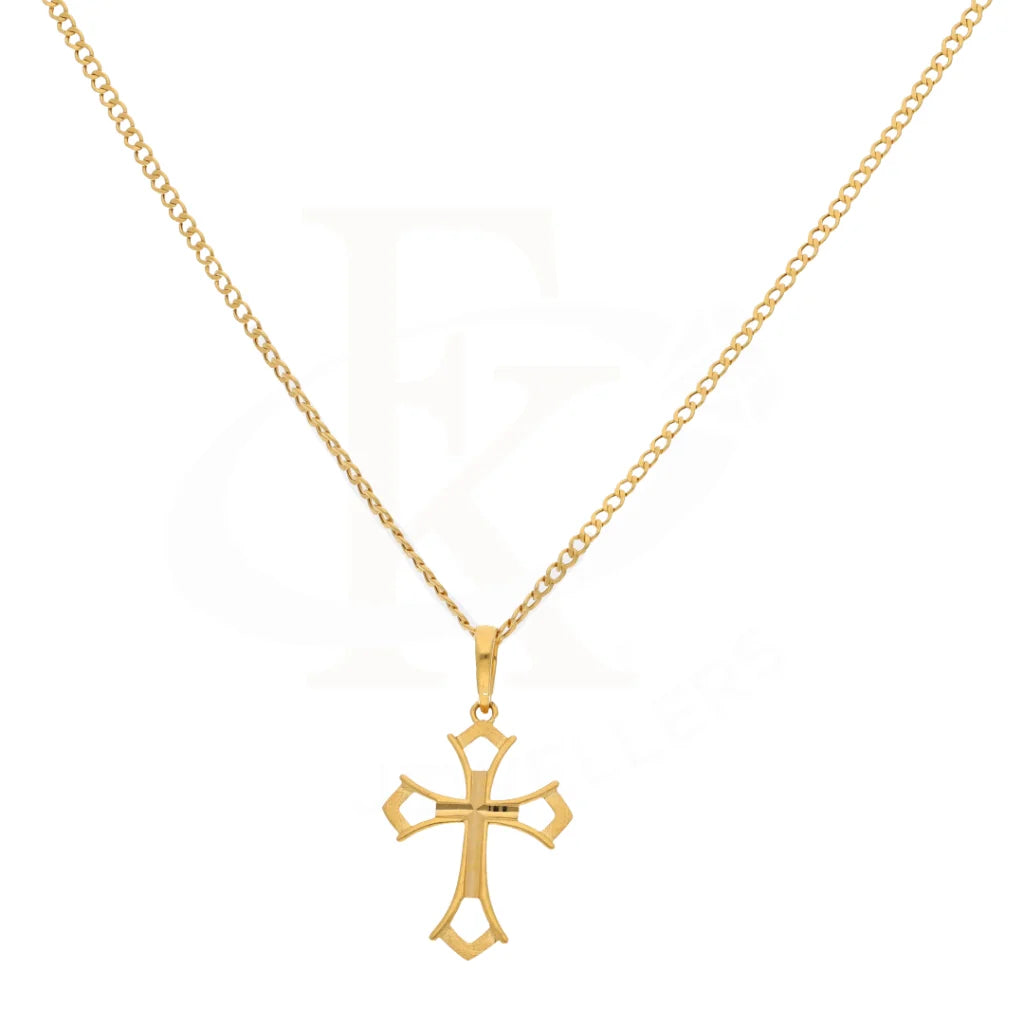 Gold Necklace (Chain With Holy Cross Pendant) 21Kt - Fkjnkl21K8569 Necklaces