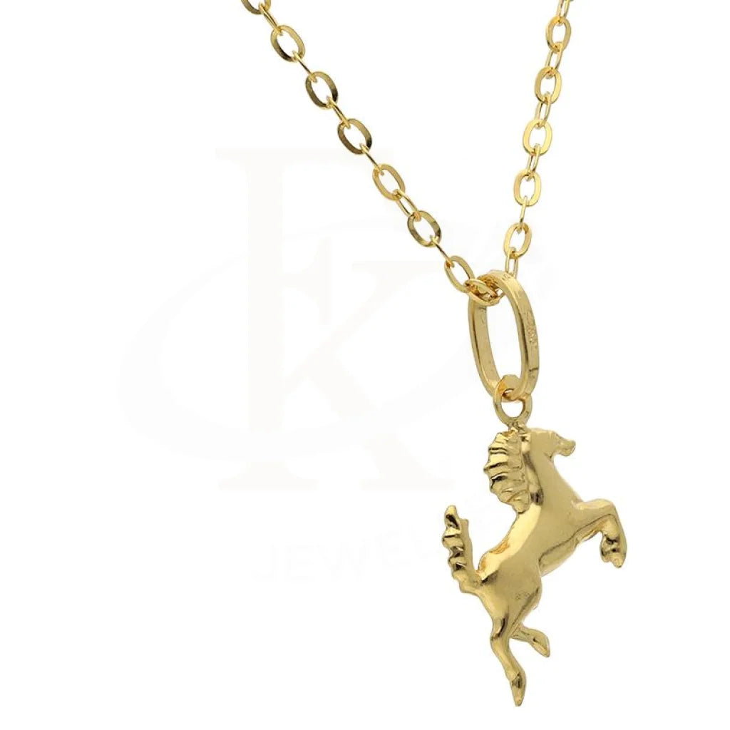 Gold Necklace (Chain With Horse Pendant) 18Kt - Fkjnkl18K2524 Necklaces