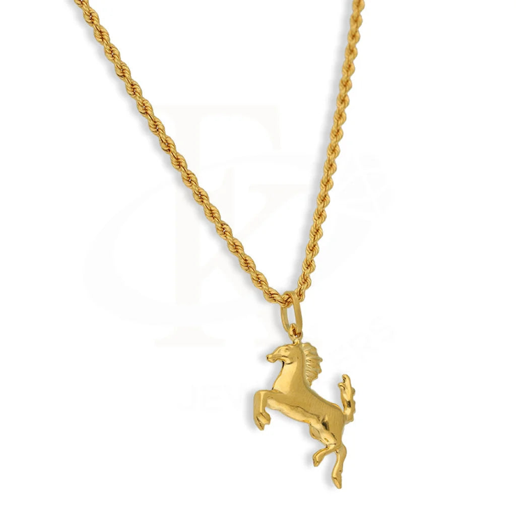 Gold Necklace (Chain With Horse Pendant) 22Kt - Fkjnkl22K3166 Necklaces