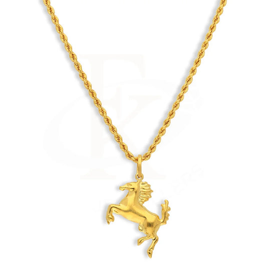 Gold Necklace (Chain With Horse Pendant) 22Kt - Fkjnkl22K3166 Necklaces