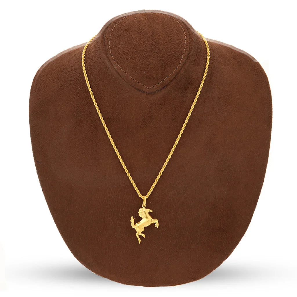 Gold Necklace (Chain With Horse Pendant) 22Kt - Fkjnkl22K3166 Necklaces