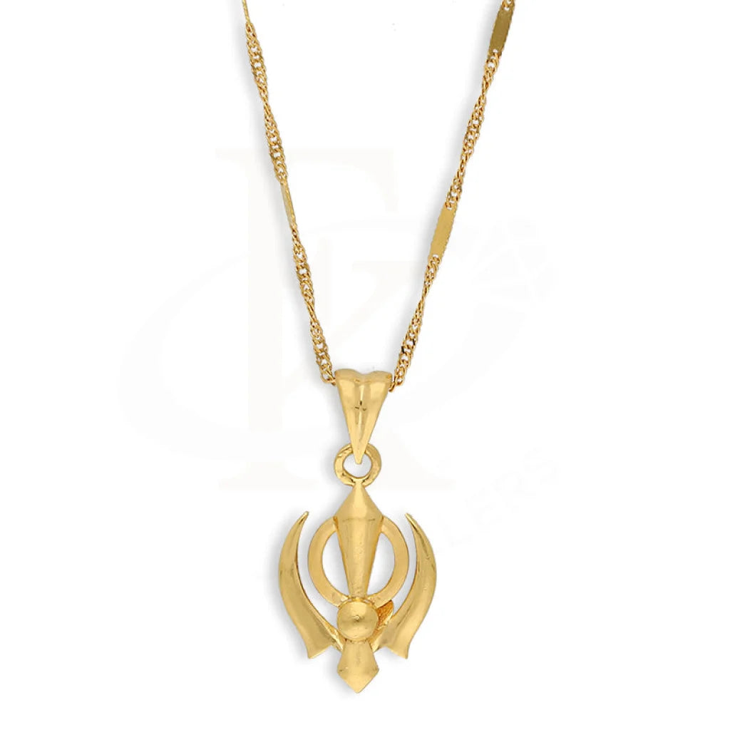 Gold Necklace (Chain With Khanda Pendant) 22Kt - Fkjnkl22K5616 Necklaces