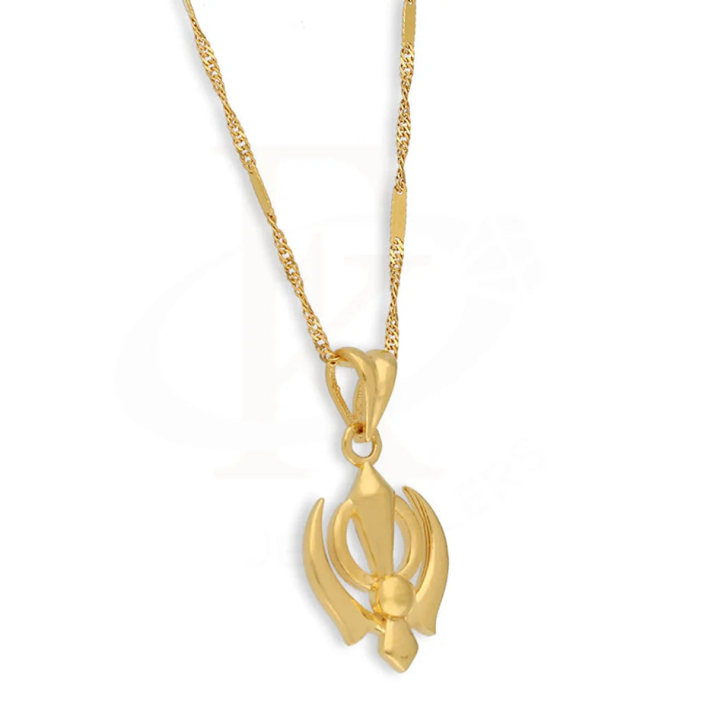 Gold Necklace (Chain With Khanda Pendant) 22Kt - Fkjnkl22K5616 Necklaces