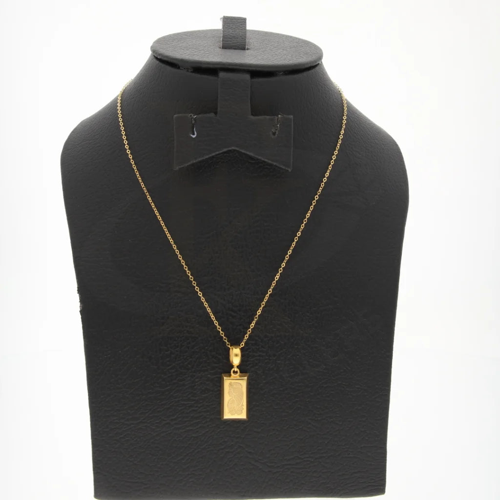 Gold Necklace (Chain With Lady Fortuna Bar Shaped Pendant) 21Kt - Fkjnkl21Km8037 Necklaces