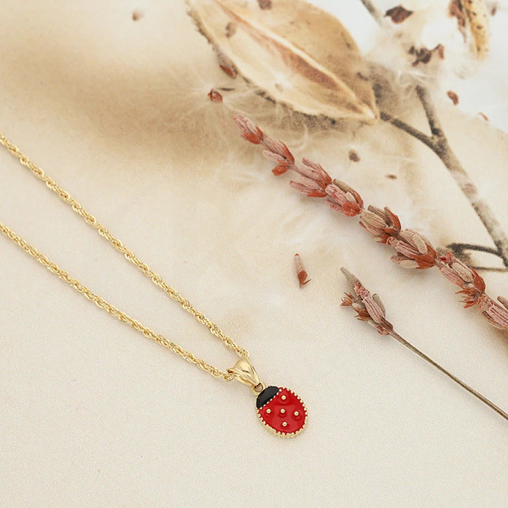 Gold Necklace (Chain With Ladybug Shaped Pendant) 18Kt - Fkjnkl18K5109 Necklaces