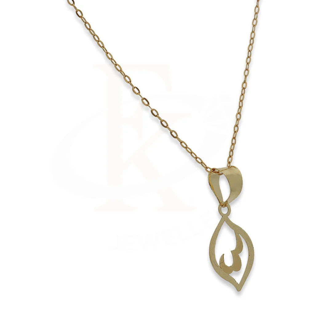 Gold Necklace (Chain With Leaf Shaped Pendant) 18Kt - Fkjnkl18K2331 Necklaces