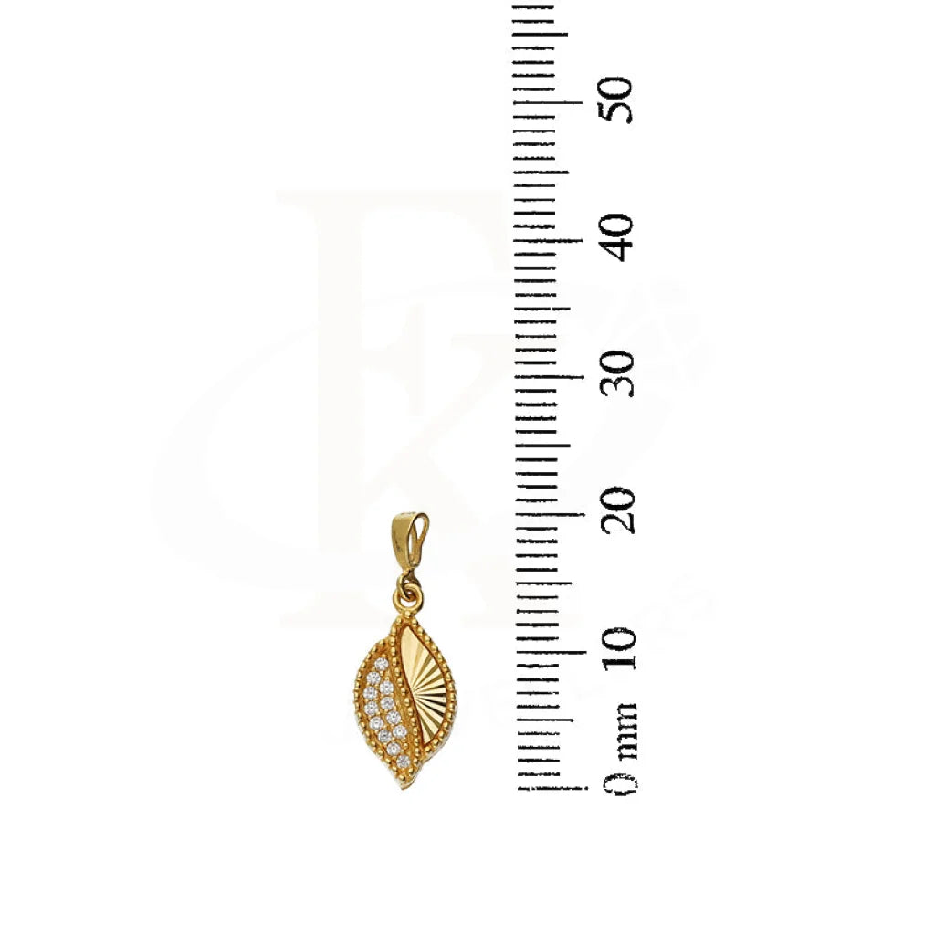 Gold Necklace (Chain With Leaf Shaped Pendant) 21Kt - Fkjnkl21Km1004 Necklaces