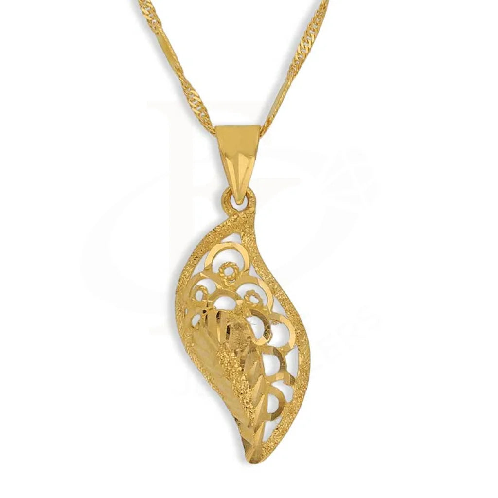 Gold Necklace (Chain With Leaf Shaped Pendant) 22Kt - Fkjnkl22K3035 Necklaces