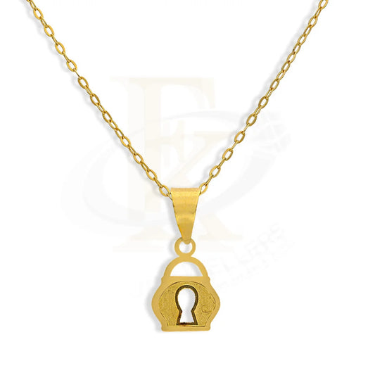 Gold Necklace (Chain With Lock Pendant) 18Kt - Fkjnkl18K2302 Necklaces