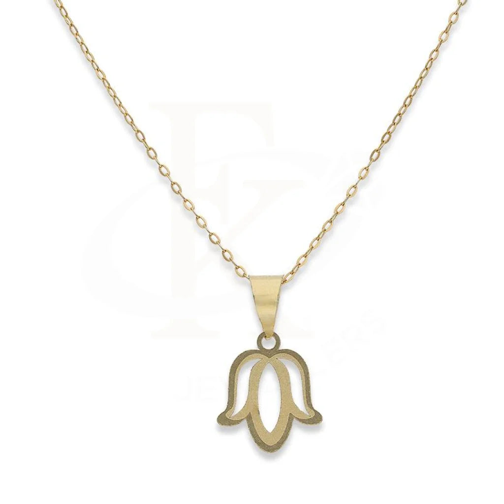 Gold Necklace (Chain With Lotus Flower Pendant) 18Kt - Fkjnkl18K2329 Necklaces