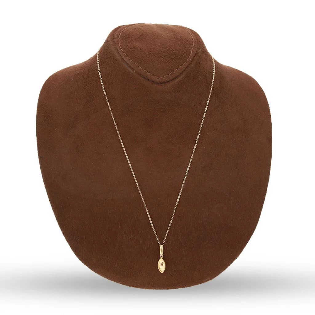 Gold Necklace (Chain With Marquise Shaped Pendant) 18Kt - Fkjnkl18K5241 Necklaces