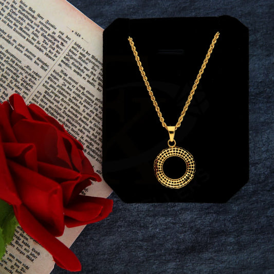 Gold Necklace (Chain With Open Circle Pendant) 21Kt - Fkjnkl21Km8424 Necklaces