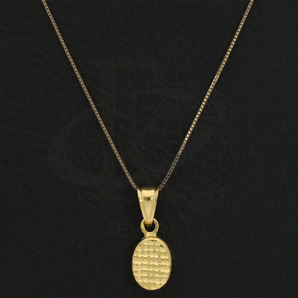 Gold Necklace (Chain With Oval Pendant) - Fkjnkl18K2571 Necklaces