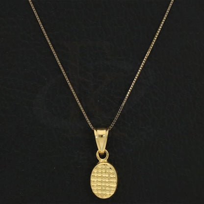 Gold Necklace (Chain With Oval Pendant) - Fkjnkl18K2571 Necklaces