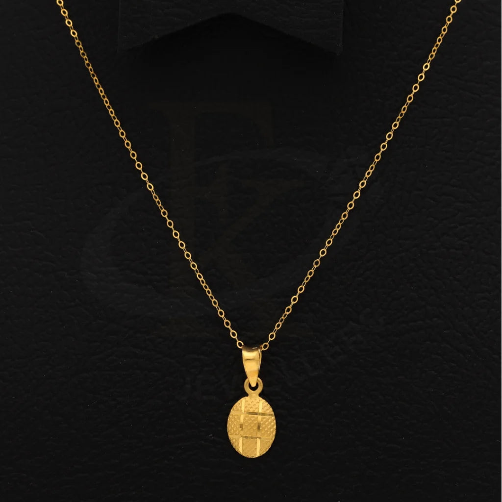Gold Necklace (Chain With Oval Pendant) 21Kt - Fkjnkl21Km8662 Necklaces