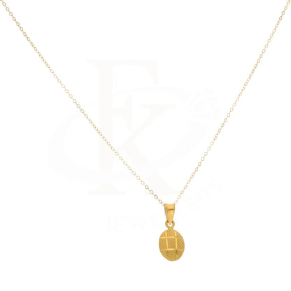 Gold Necklace (Chain With Oval Pendant) 21Kt - Fkjnkl21Km8662 Necklaces
