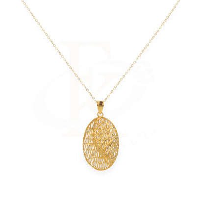 Gold Necklace (Chain With Oval Shaped Mesh Pendant) 21Kt - Fkjnkl21Km8040 Necklaces