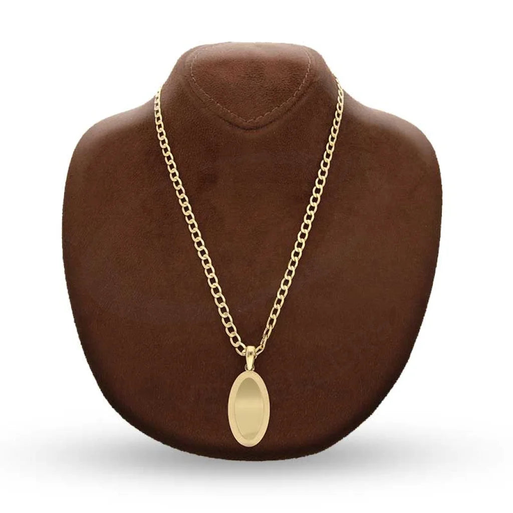 Gold Necklace (Chain With Oval Shaped Pendant) 18Kt - Fkjnkl18K3147 Necklaces