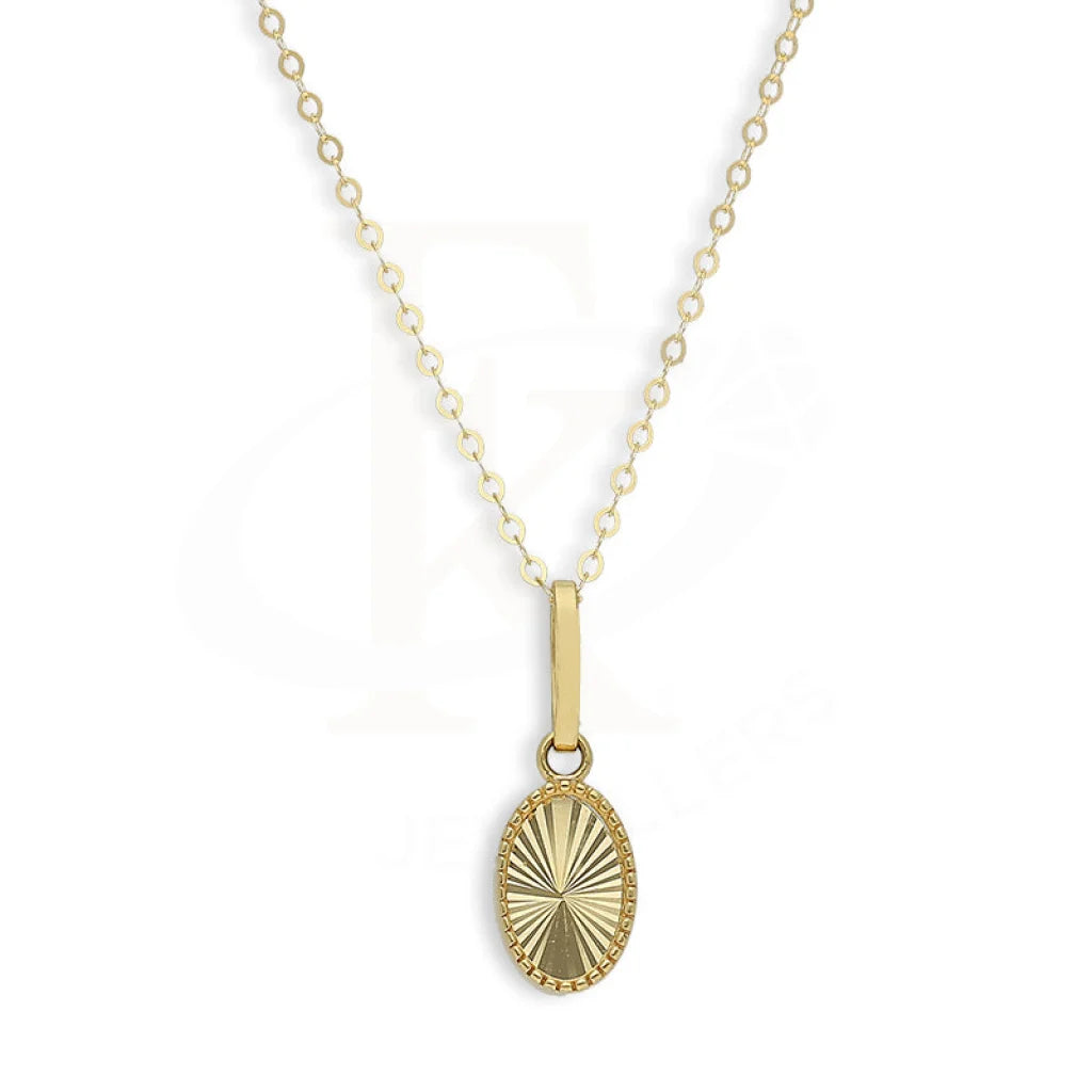 Gold Necklace (Chain With Oval Shaped Pendant) 18Kt - Fkjnkl18K5242 Necklaces