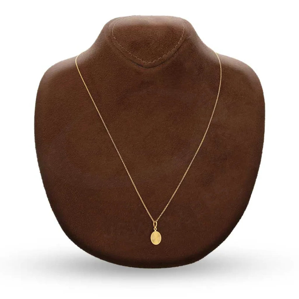 Gold Necklace (Chain With Oval Shaped Pendant) 21Kt - Fkjnkl21K3071 Necklaces