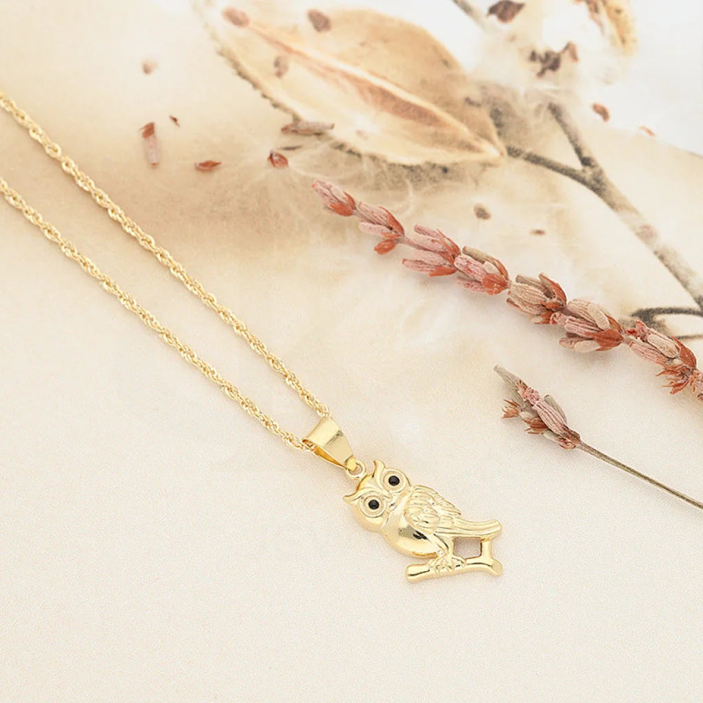 Gold Necklace (Chain With Owl Pendant) 18Kt - Fkjnkl18K5107 Necklaces