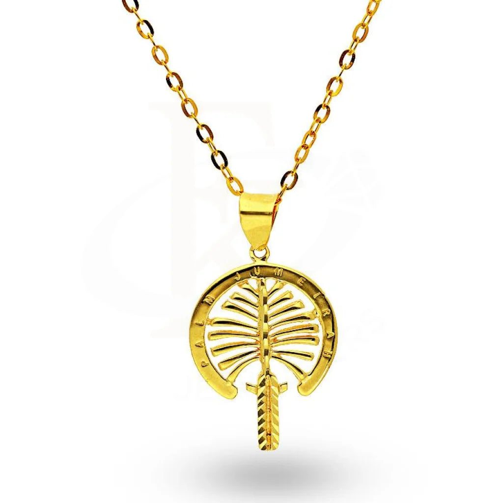 Gold Necklace (Chain With Palm Tree Pendant) 18Kt - Fkjnkl18K2044 Necklaces