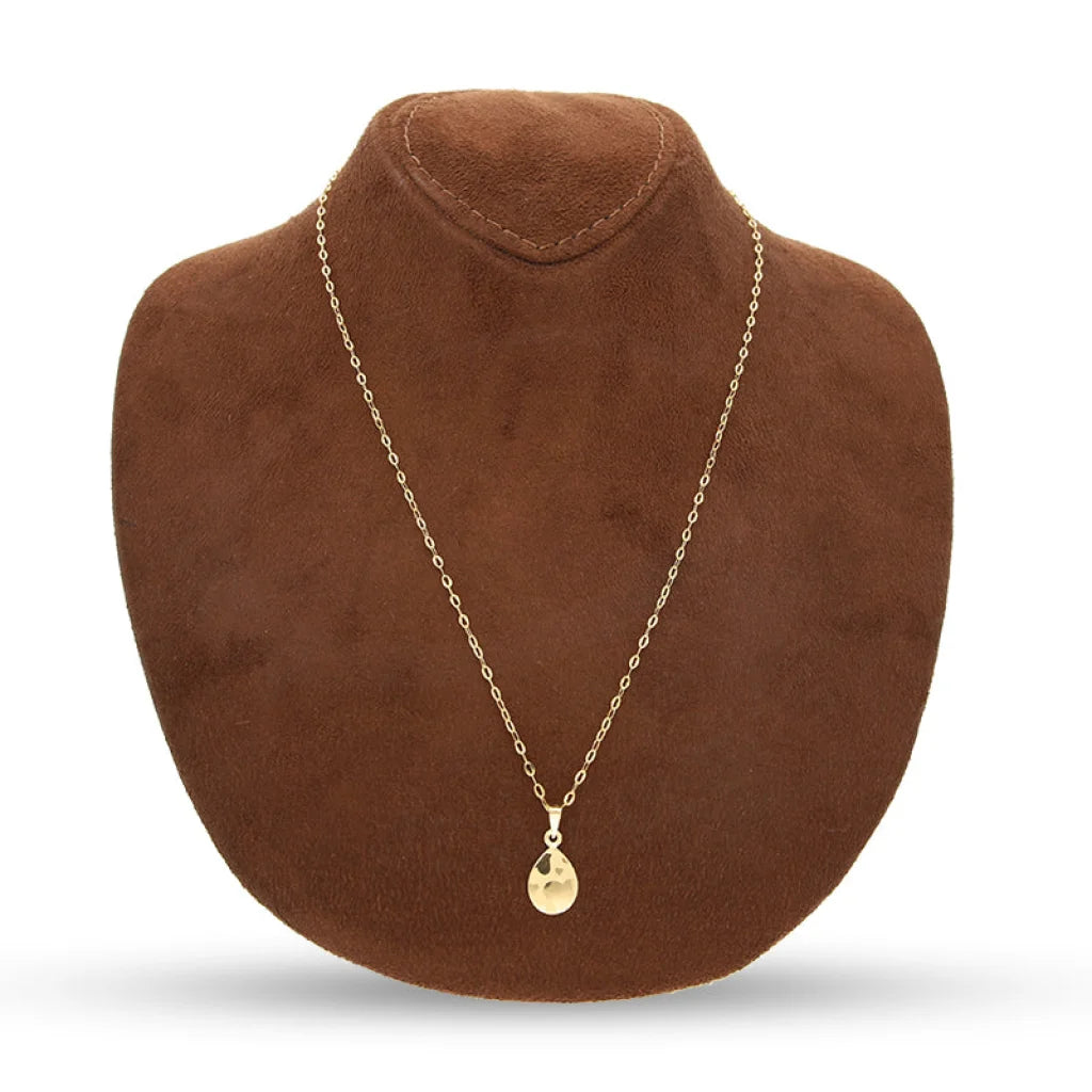 Gold Necklace (Chain With Pear Shaped Pendant) 18Kt - Fkjnkl18K5122 Necklaces