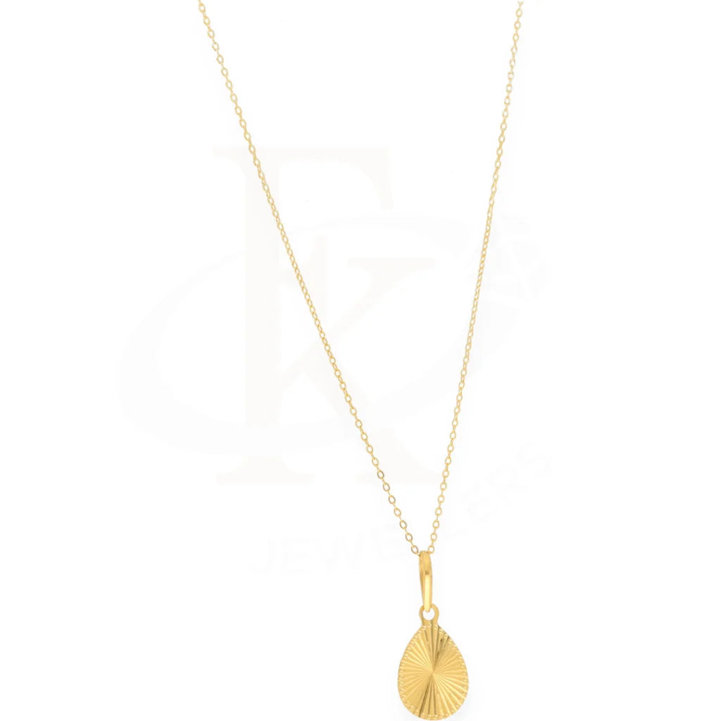 Gold Necklace (Chain With Pear Shaped Pendant) 21Kt - Fkjnkl21K3072 Necklaces