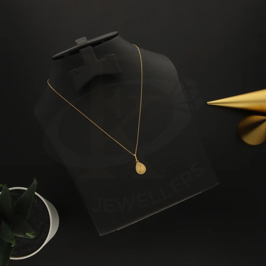 Gold Necklace (Chain With Pear Shaped Pendant) 21Kt - Fkjnkl21K3072 Necklaces