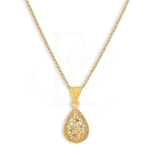 Gold Necklace (Chain With Pear Shaped Pendant) 21Kt - Fkjnkl21K3077 Necklaces