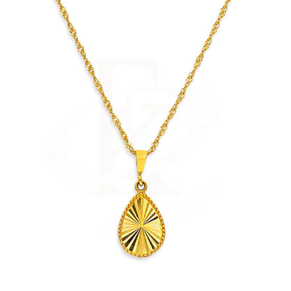 Gold Necklace (Chain With Pear Shaped Pendant) 21Kt - Fkjnkl21Km1002 Necklaces