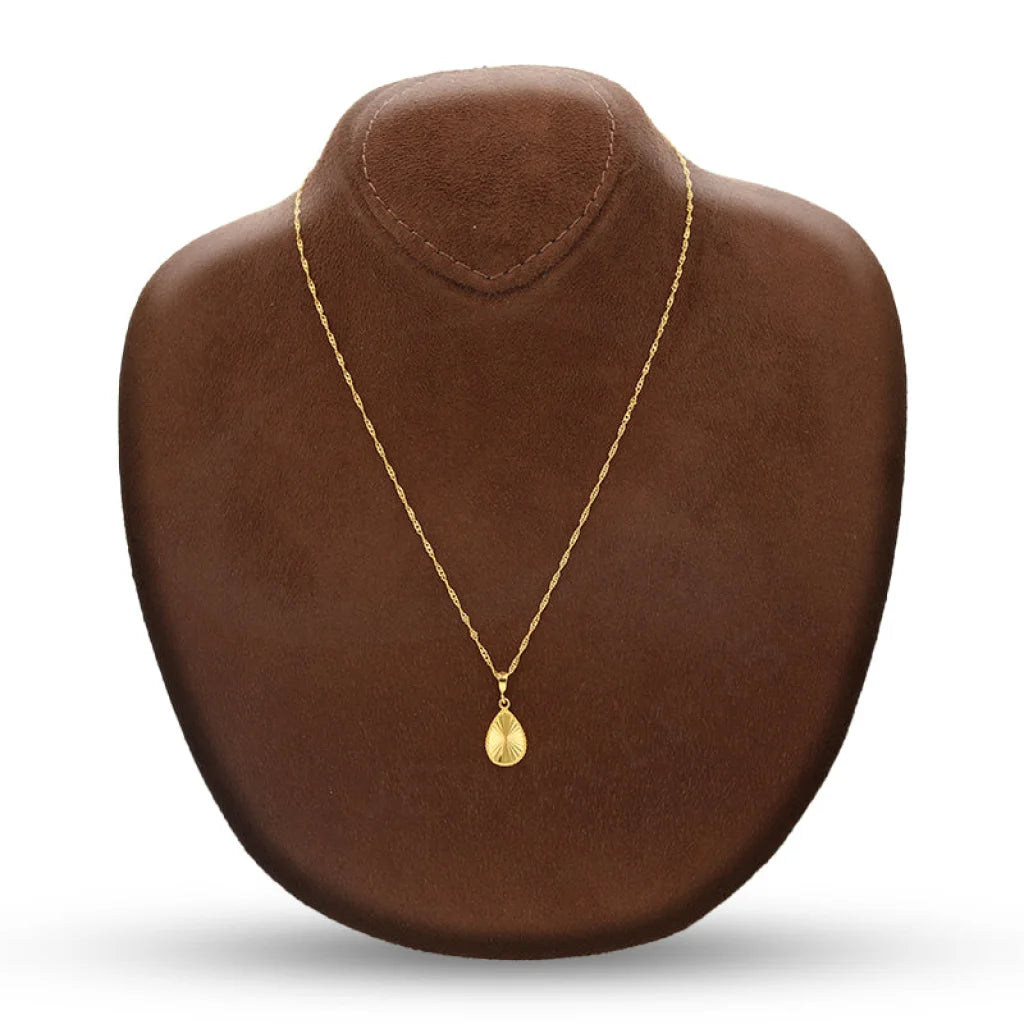 Gold Necklace (Chain With Pear Shaped Pendant) 21Kt - Fkjnkl21Km1002 Necklaces