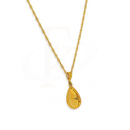 Gold Necklace (Chain With Pear Shaped Pendant) 21Kt - Fkjnkl21Km1002 Necklaces