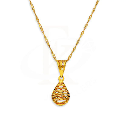 Gold Necklace (Chain With Pear Shaped Pendant) 21Kt - Fkjnkl21Km1003 Necklaces