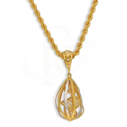 Gold Necklace (Chain With Pear Shaped Pendant) 22Kt - Fkjnkl22K2748 Necklaces