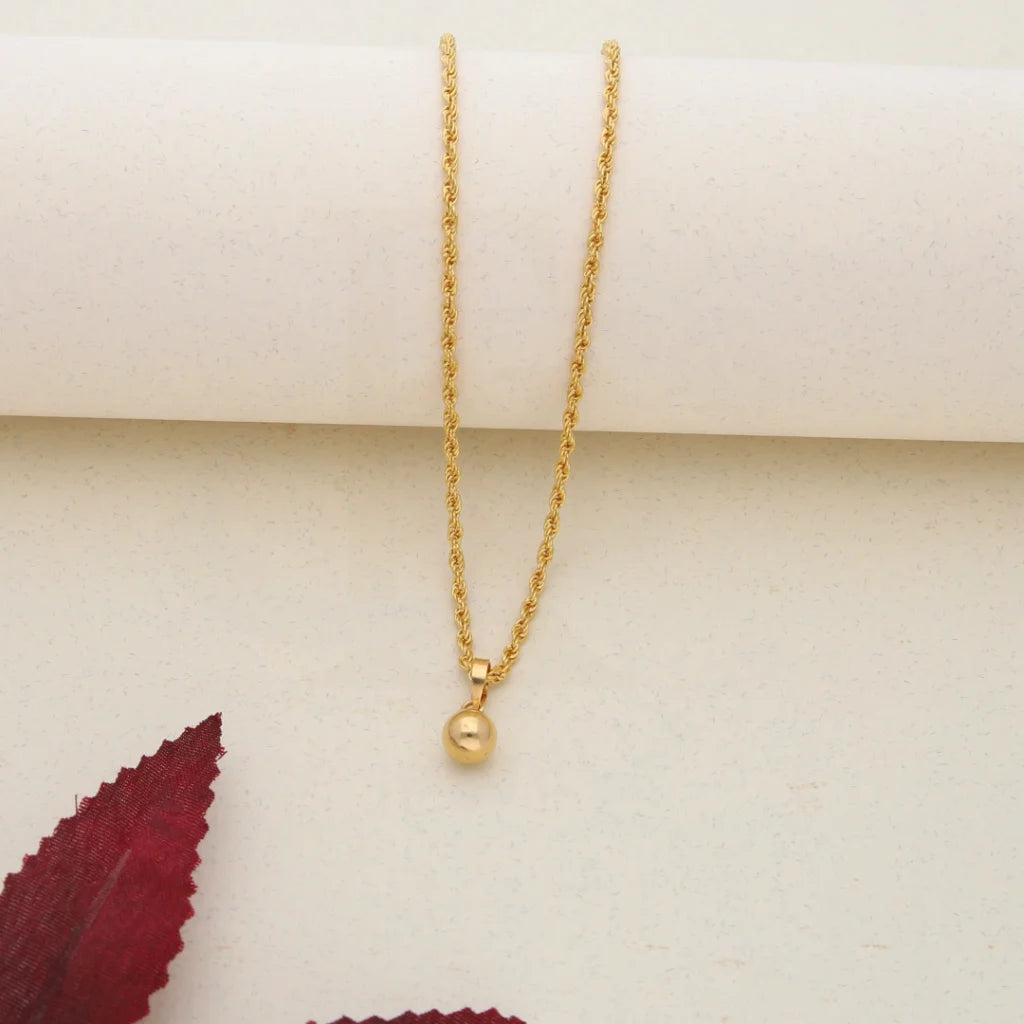 Gold Necklace (Chain With Pendant) 21Kt - Fkjnkl21K7576 Necklaces