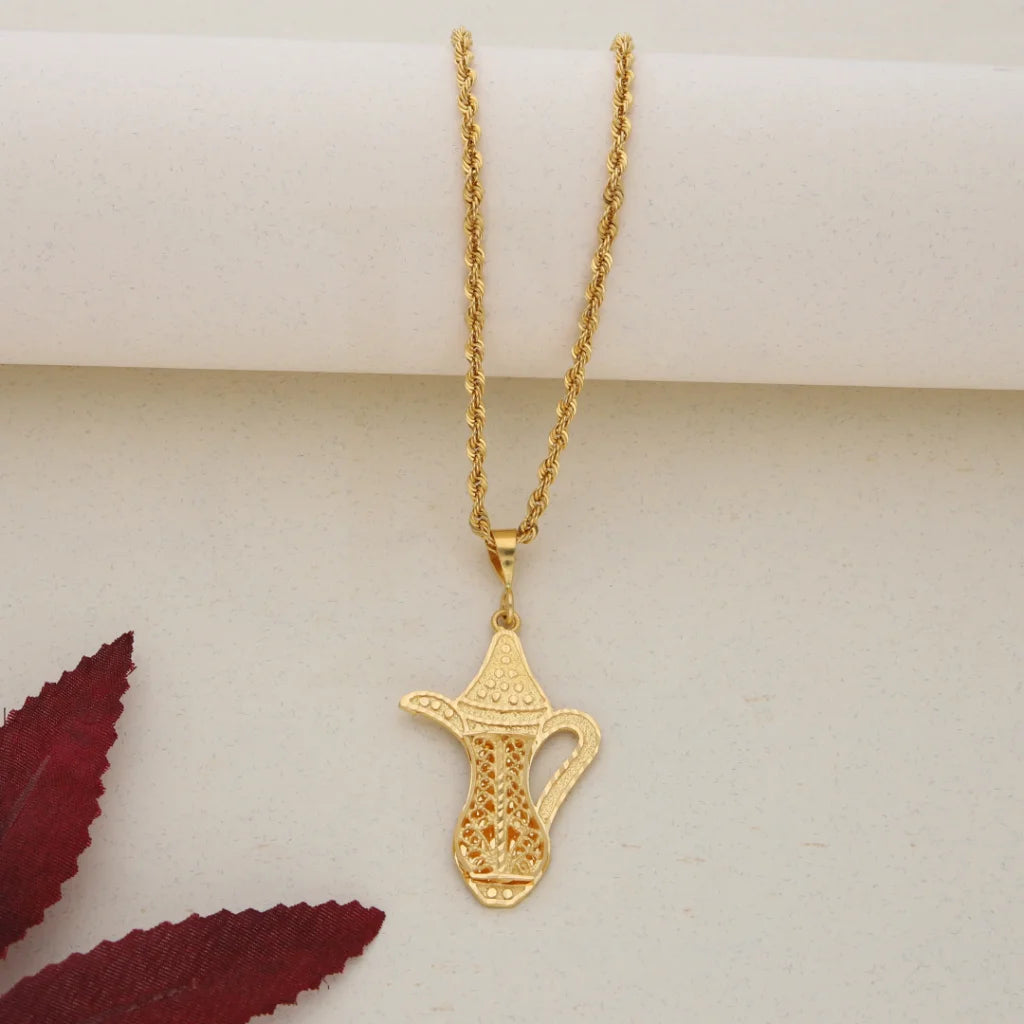 Gold Necklace (Chain With Pendant) 21Kt- Fkjnkl21K7627 Necklaces