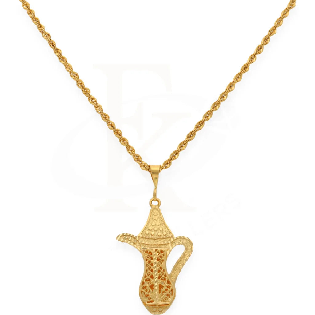 Gold Necklace (Chain With Pendant) 21Kt- Fkjnkl21K7627 Necklaces