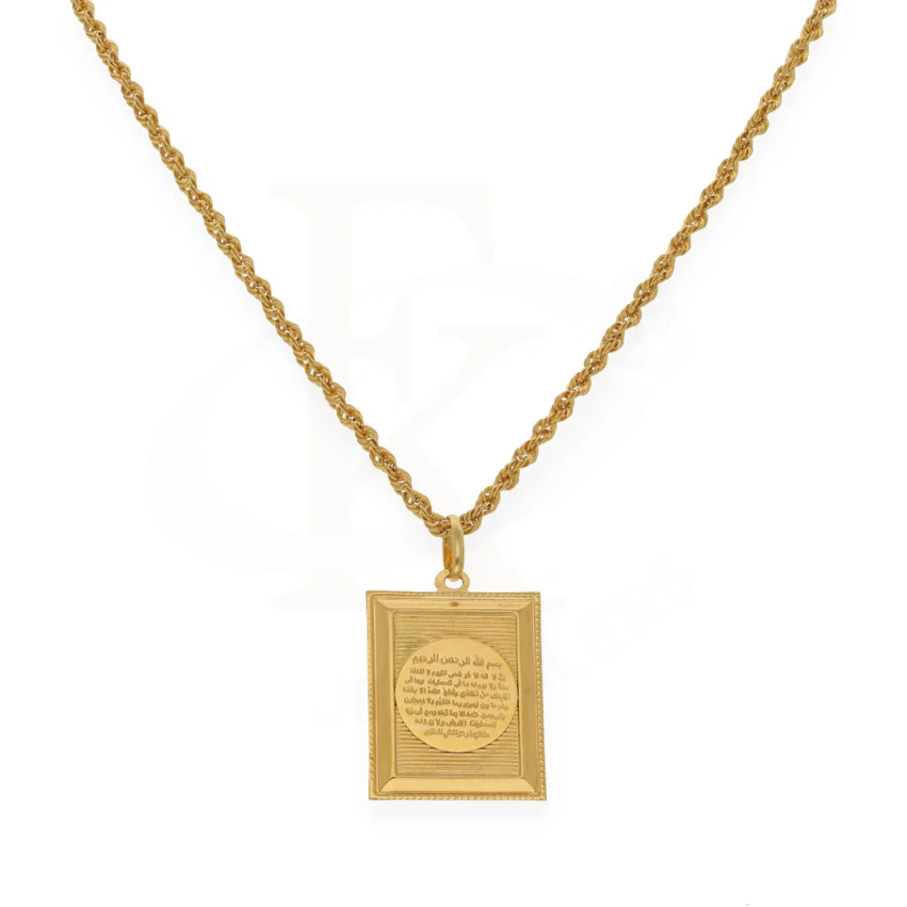 Gold Necklace (Chain With Pendant) 21Kt- Fkjnkl21K7628 Necklaces