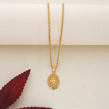 Gold Necklace (Chain With Pendant) 21Kt- Fkjnkl21K7649 Necklaces