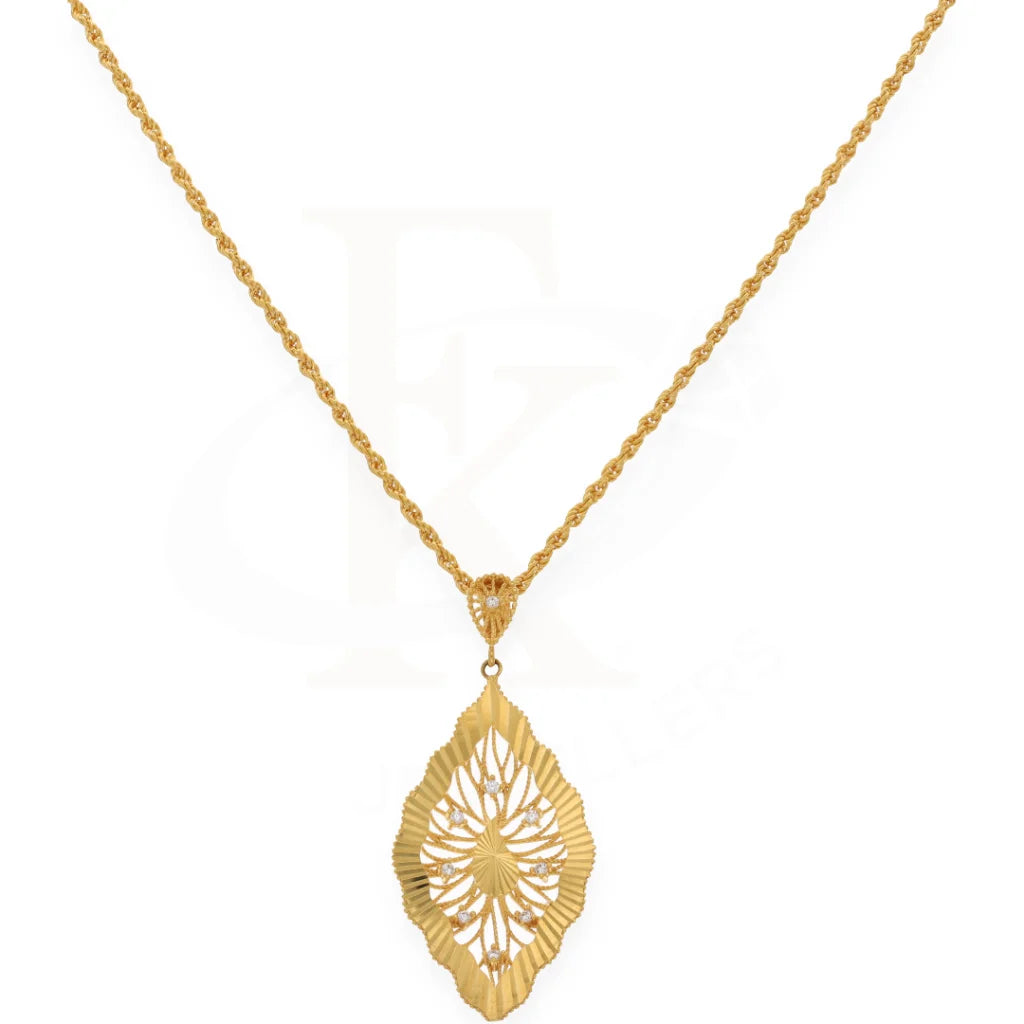 Gold Necklace (Chain With Pendant) 21Kt- Fkjnkl21K7651 Necklaces