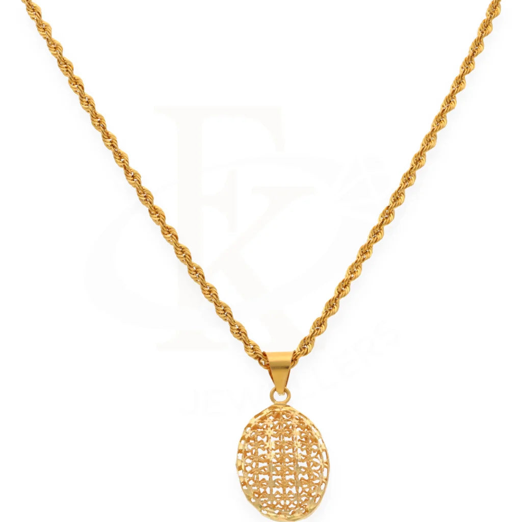 Gold Necklace (Chain With Pendant) 21Kt- Fkjnkl21K7652 Necklaces