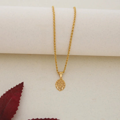 Gold Necklace (Chain With Pendant) 21Kt- Fkjnkl21K7653 Necklaces