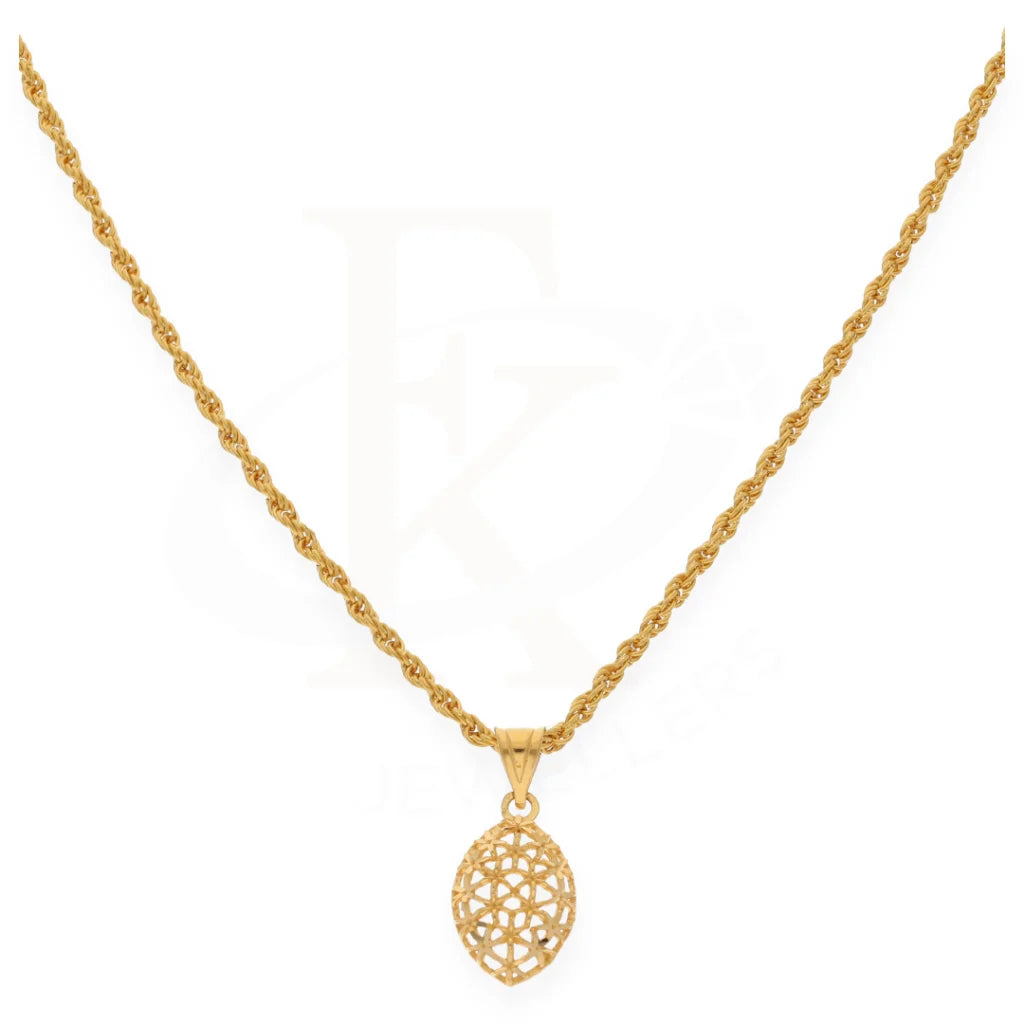 Gold Necklace (Chain With Pendant) 21Kt- Fkjnkl21K7653 Necklaces