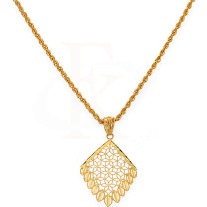 Gold Necklace (Chain With Pendant Flower Shaped) 21Kt- Fkjnkl21K7689 Necklaces